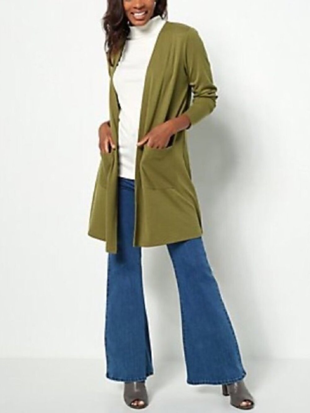 All Worthy Hunter McGrady Open Front Rib Cardigan